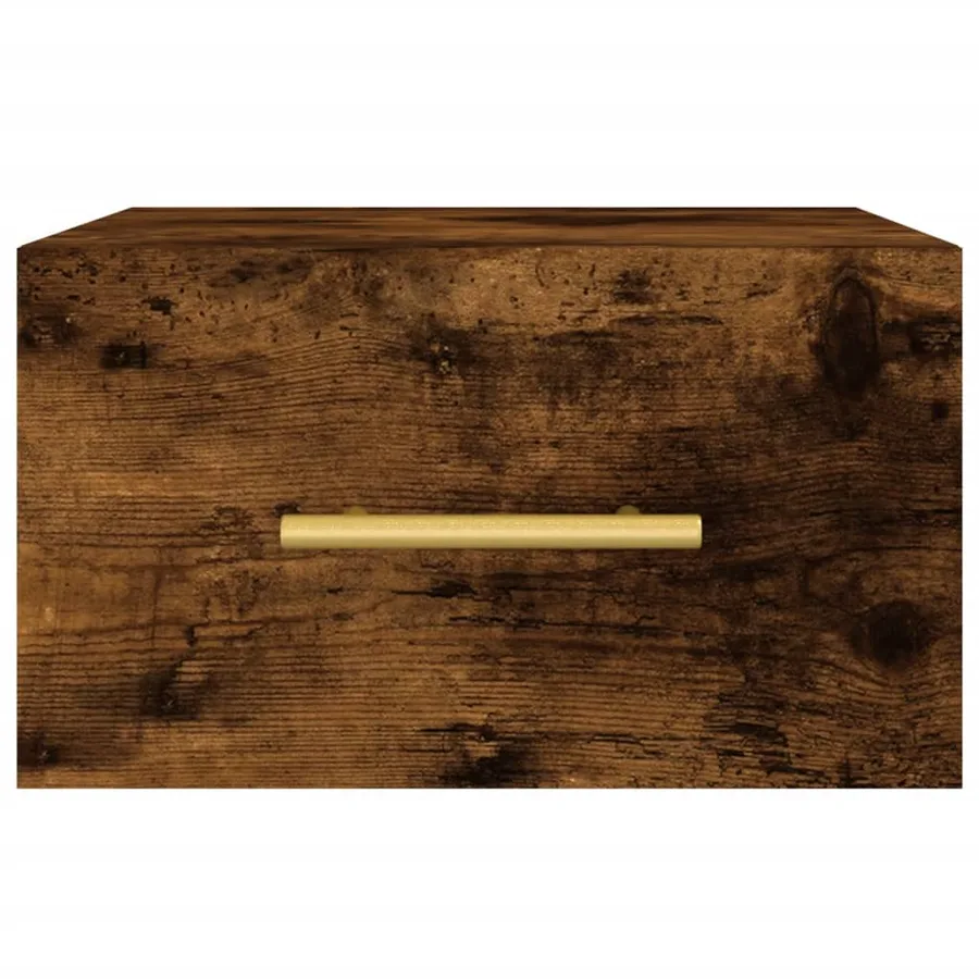 Table de chevet murale chêne fumé 35x35x20 cm - 5