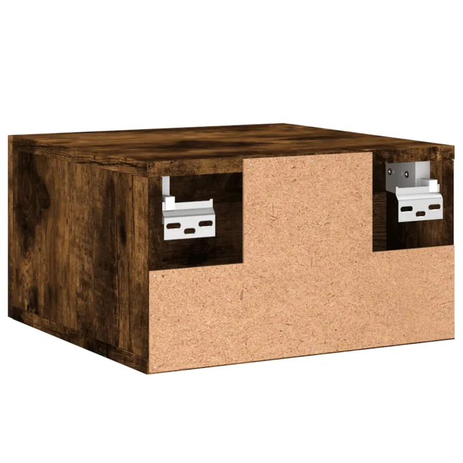 Table de chevet murale chêne fumé 35x35x20 cm - 8