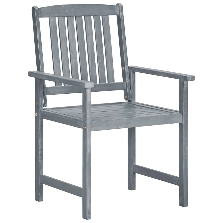 Chaises de jardin lot de 2 Gris Bois solide d'acacia - 2