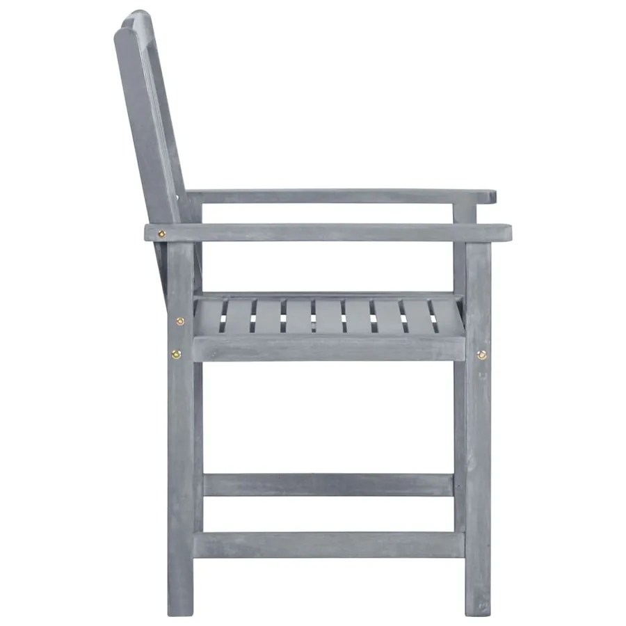 Chaises de jardin lot de 2 Gris Bois solide d'acacia - 4