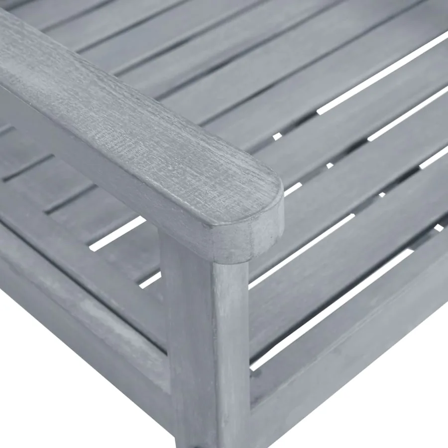 Chaises de jardin lot de 2 Gris Bois solide d'acacia - 6