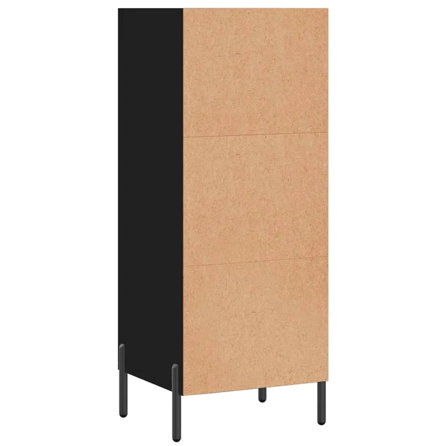 Buffet noir 34,5x32,5x90 cm bois d'ingénierie - 6