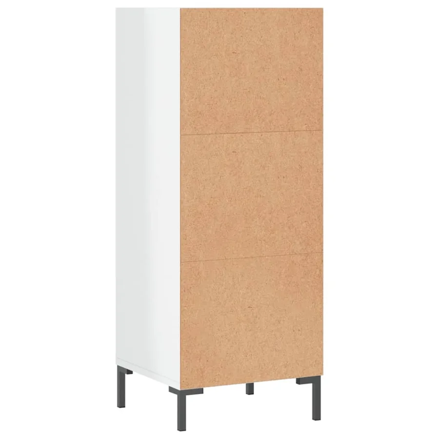 Buffet blanc brillant 34,5x32,5x90 cm bois d'ingénierie - 6