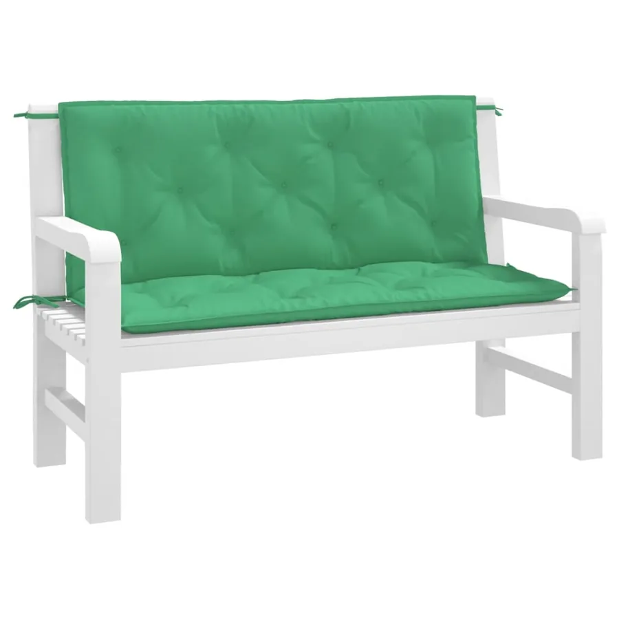 Coussins de banc jardin lot de 2 vert 120x50x7 cm tissu Oxford - 3