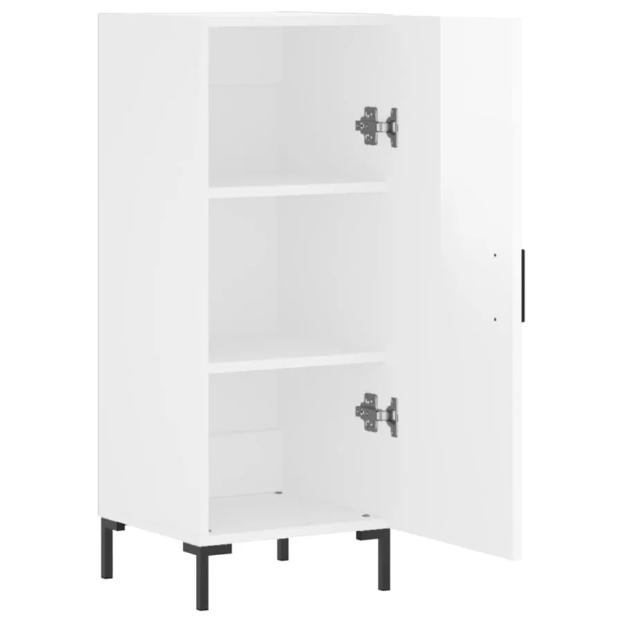 Buffet Blanc brillant 34,5x34x90 cm Bois d'ingénierie - 5