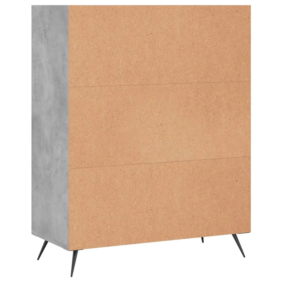 Bibliothèque gris béton 69,5x32,5x90 cm bois d'ingénierie - 6