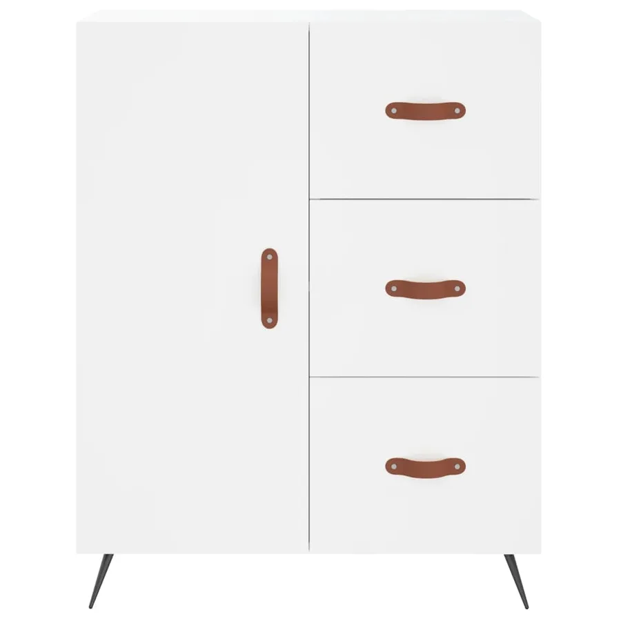 Buffet blanc 69,5x34x90 cm bois d'ingénierie - 5