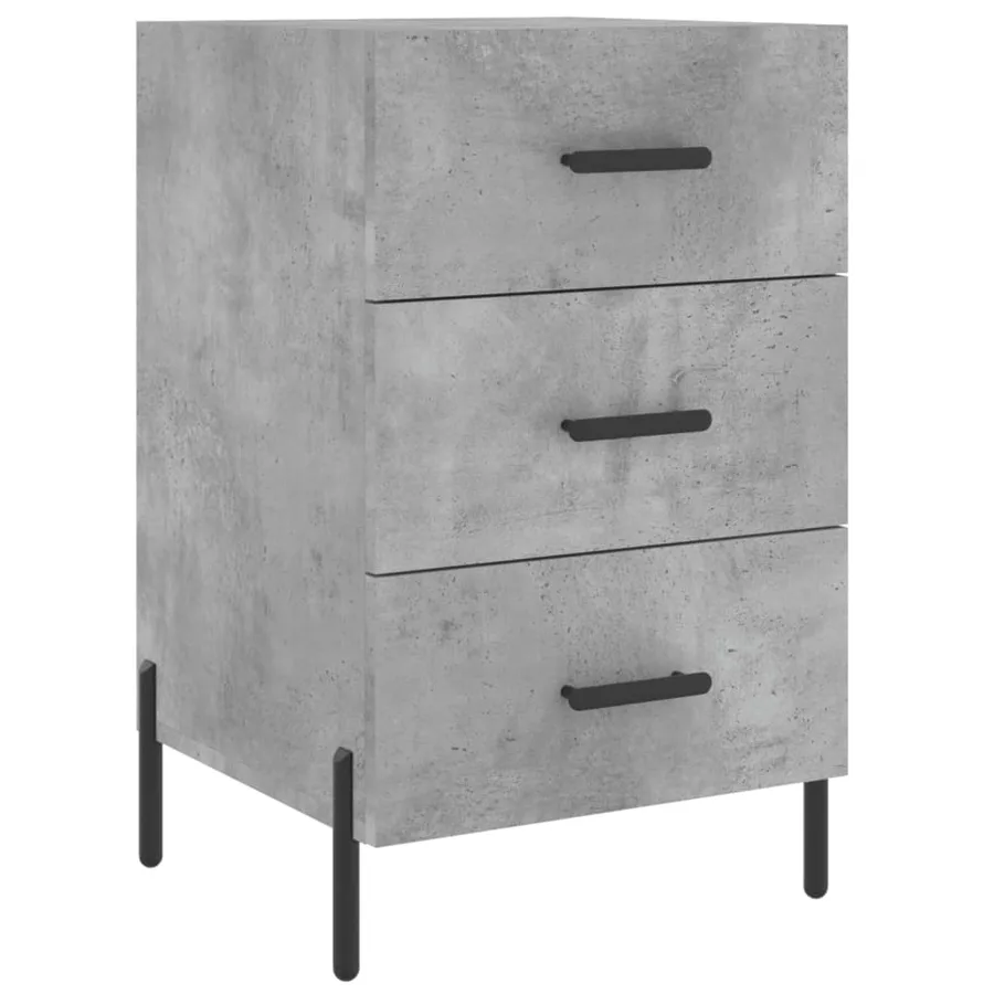 Table de chevet gris béton 40x40x66 cm bois d'ingénierie - 2