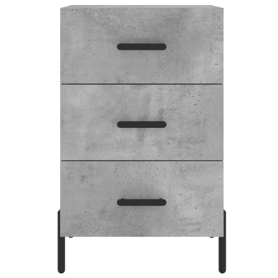 Table de chevet gris béton 40x40x66 cm bois d'ingénierie - 5