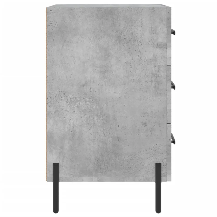 Table de chevet gris béton 40x40x66 cm bois d'ingénierie - 6