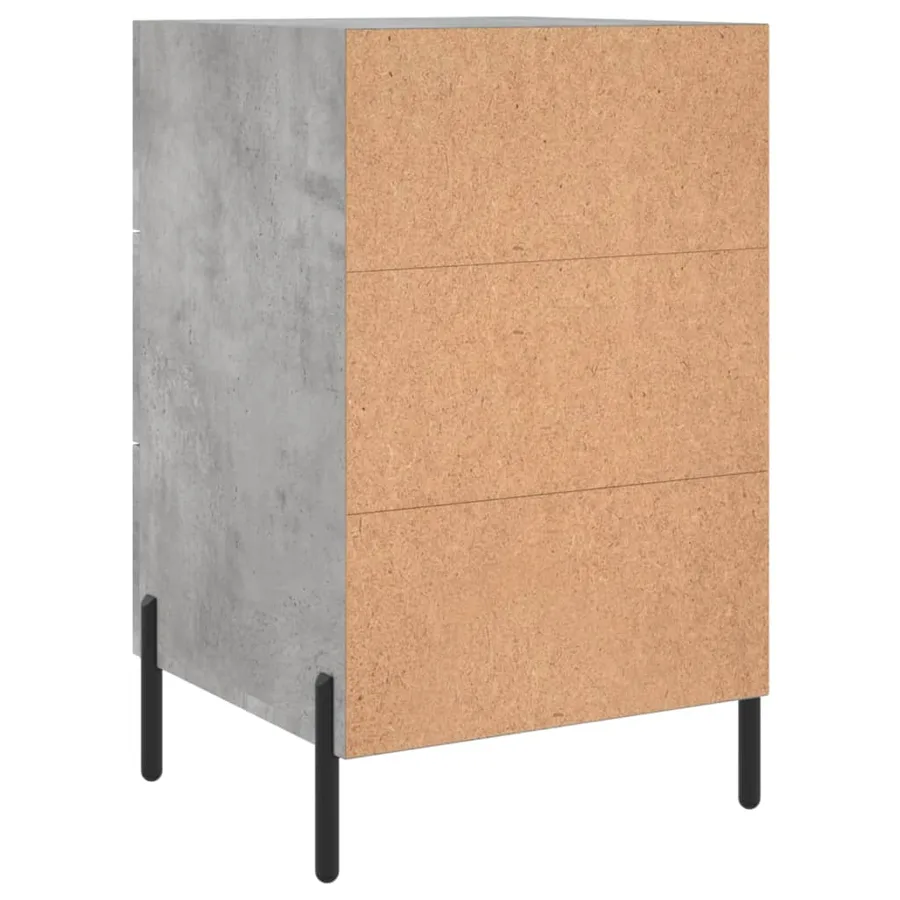 Table de chevet gris béton 40x40x66 cm bois d'ingénierie - 8