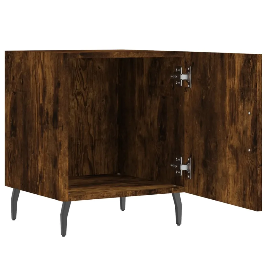 Tables de chevet 2 pcs chêne fumé 40x40x50 cm bois d'ingénierie - 5
