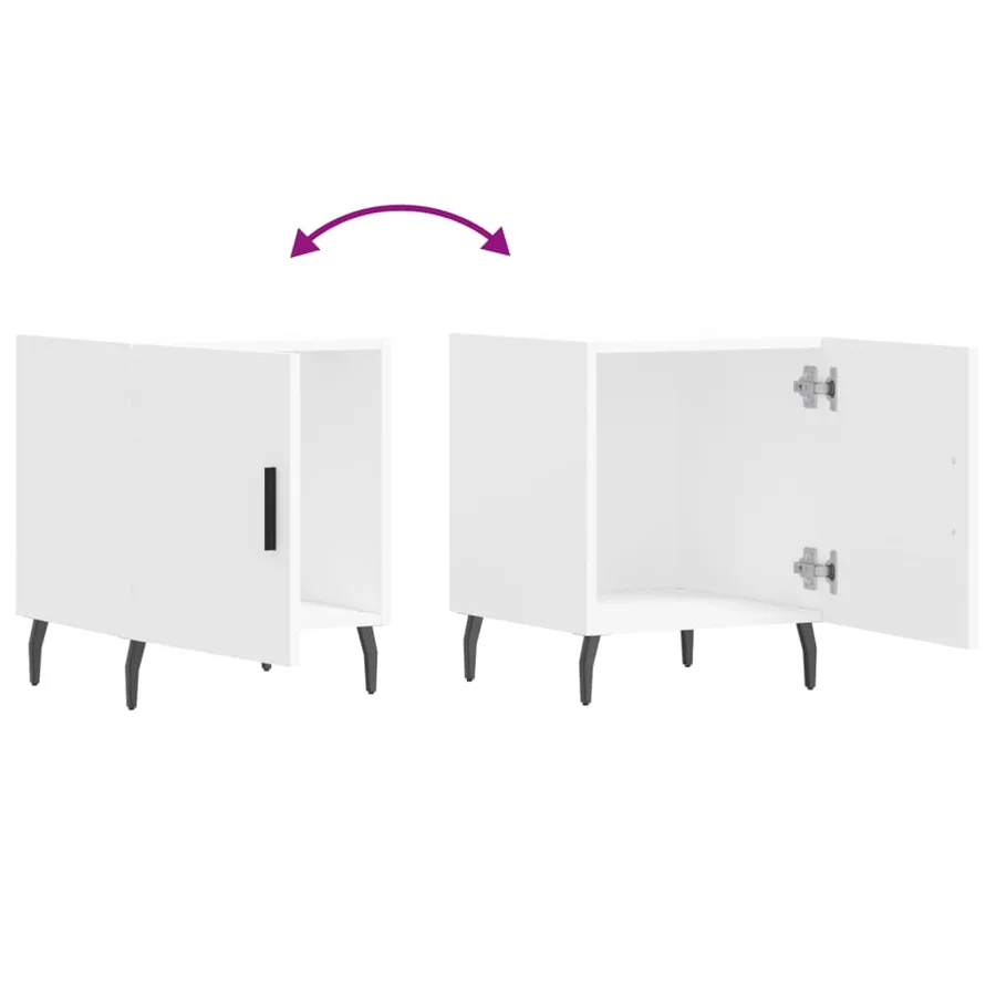 Tables de chevet 2 pcs blanc 40x40x50 cm bois d’ingénierie - 10