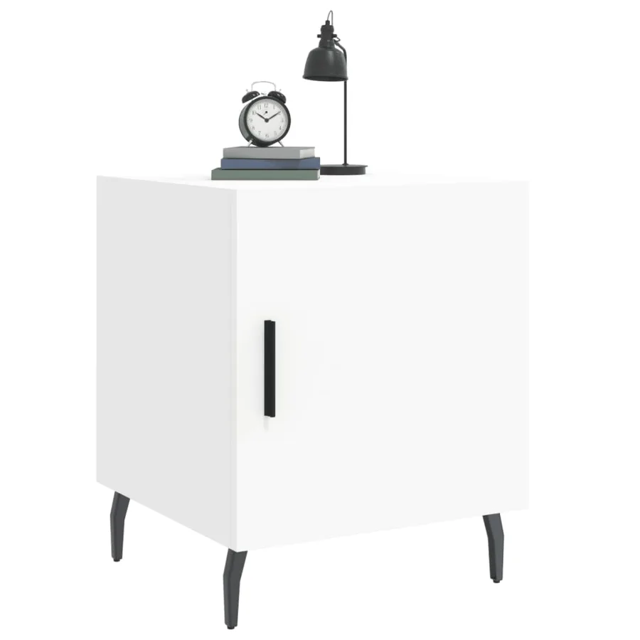 Tables de chevet 2 pcs blanc 40x40x50 cm bois d’ingénierie - 4