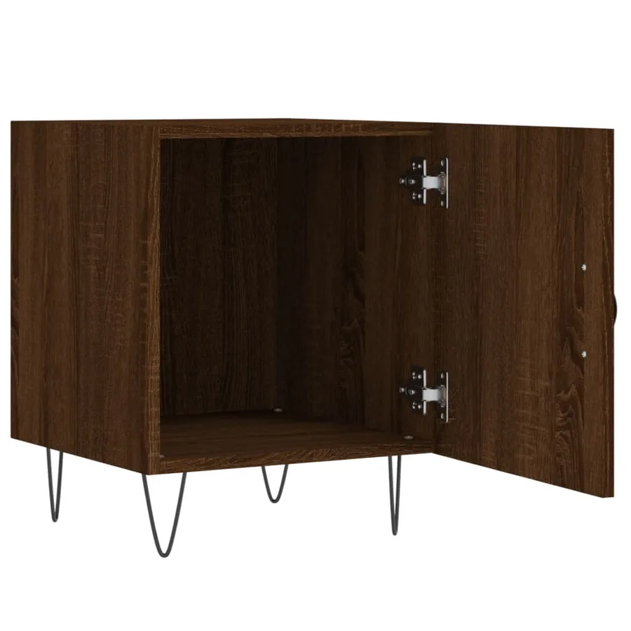 Table de chevet chêne marron 40x40x50 cm bois d’ingénierie - 5