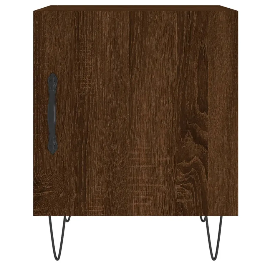 Table de chevet chêne marron 40x40x50 cm bois d’ingénierie - 6