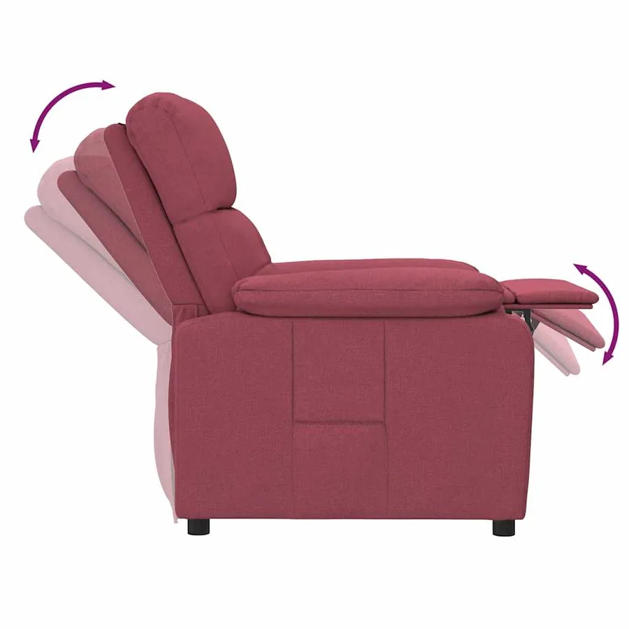 Fauteuil inclinable Rouge bordeaux Tissu - 7