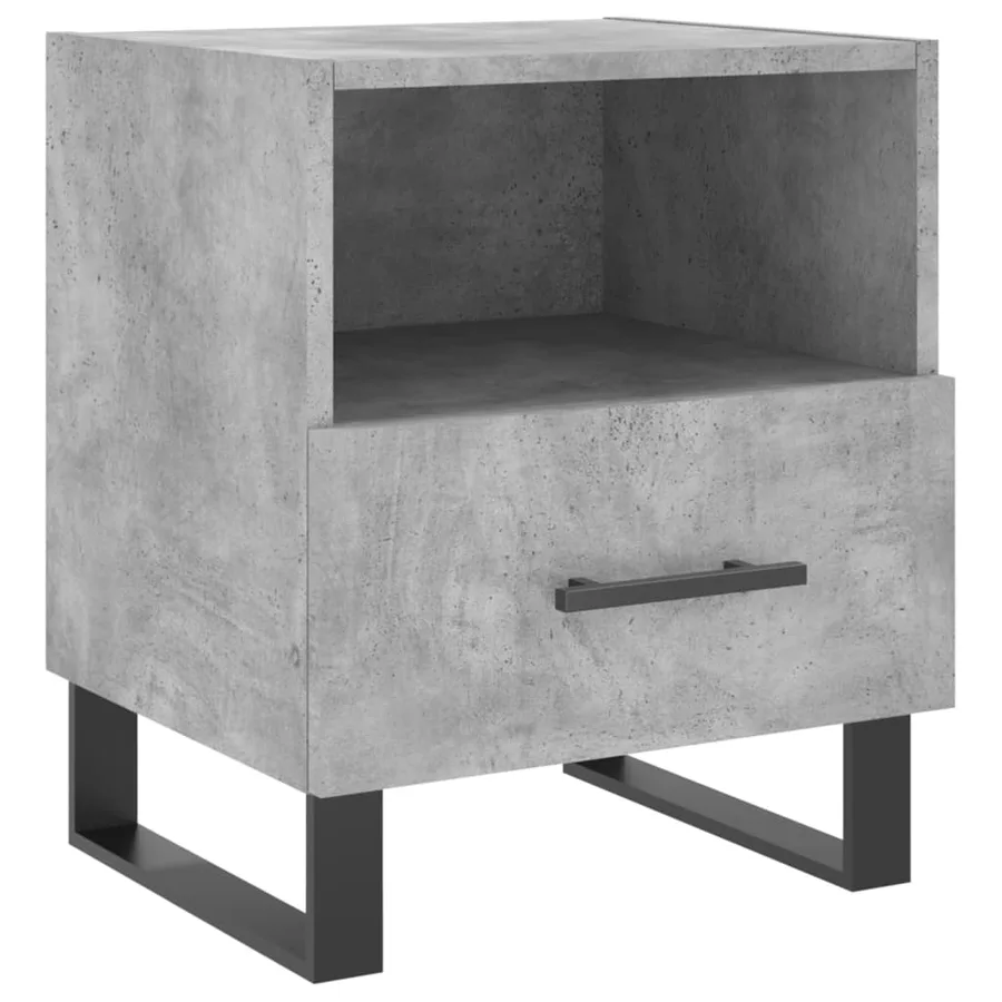Table de chevet gris béton 40x35x47,5 cm bois d’ingénierie - 2