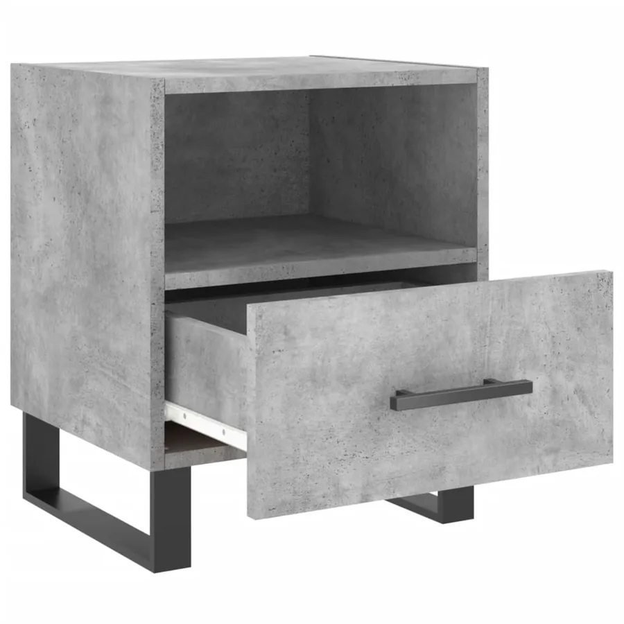Table de chevet gris béton 40x35x47,5 cm bois d’ingénierie - 3