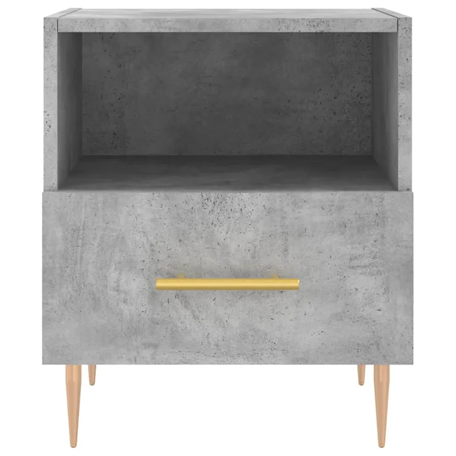 Table de chevet gris béton 40x35x47,5 cm bois d’ingénierie - 4