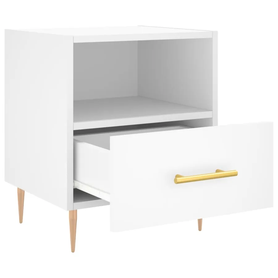 Table de chevet blanc 40x35x47,5 cm bois d’ingénierie - 3