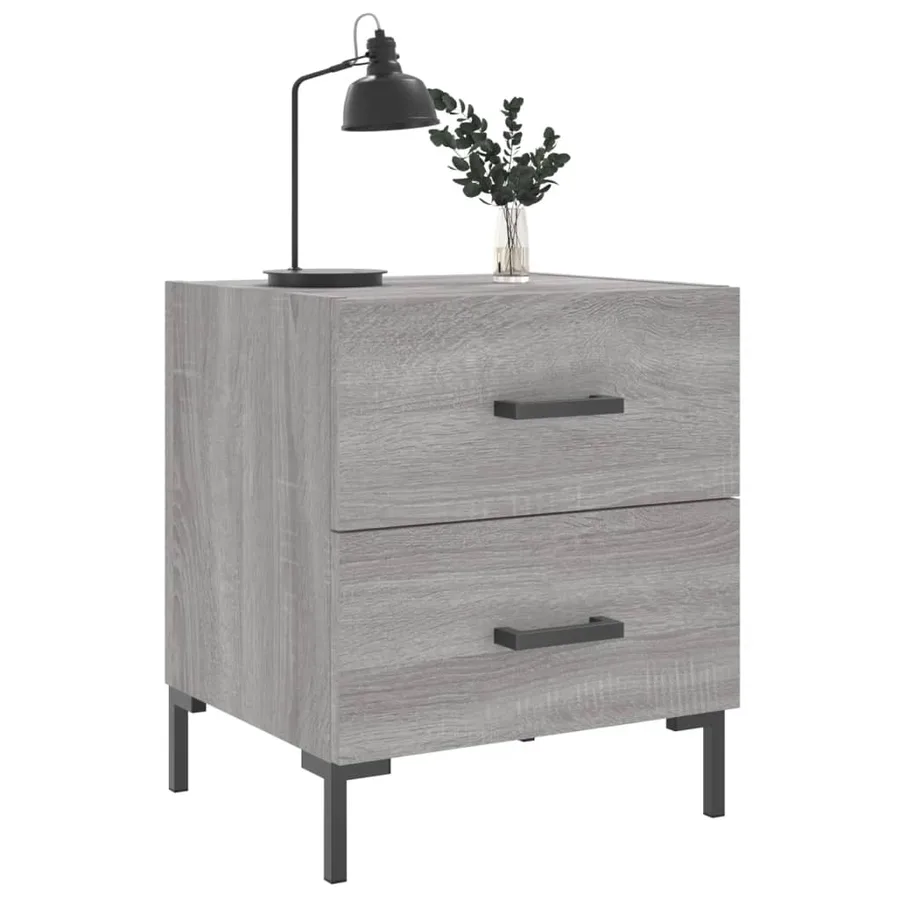 Tables de chevet 2 pcs sonoma gris 40x35x47,5 cm - 3