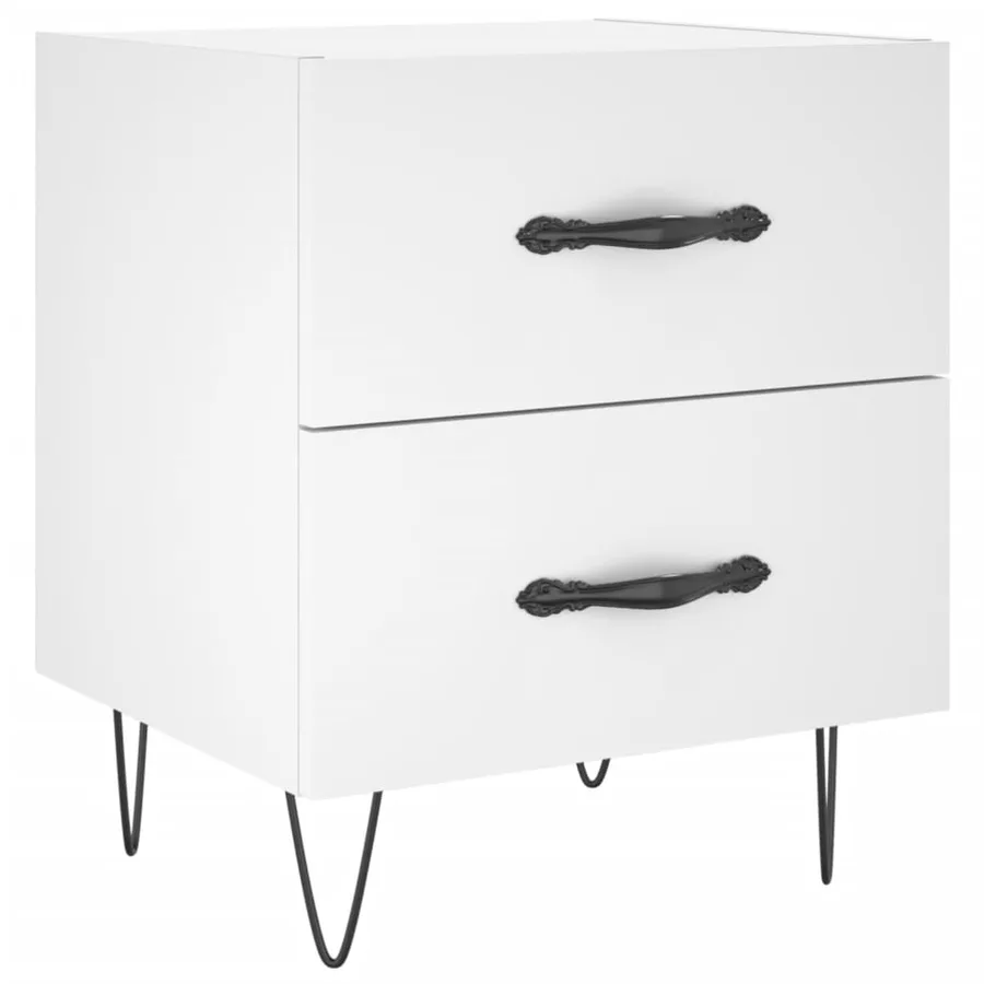 Tables de chevet 2 pcs blanc 40x35x47,5 cm bois d’ingénierie - 5
