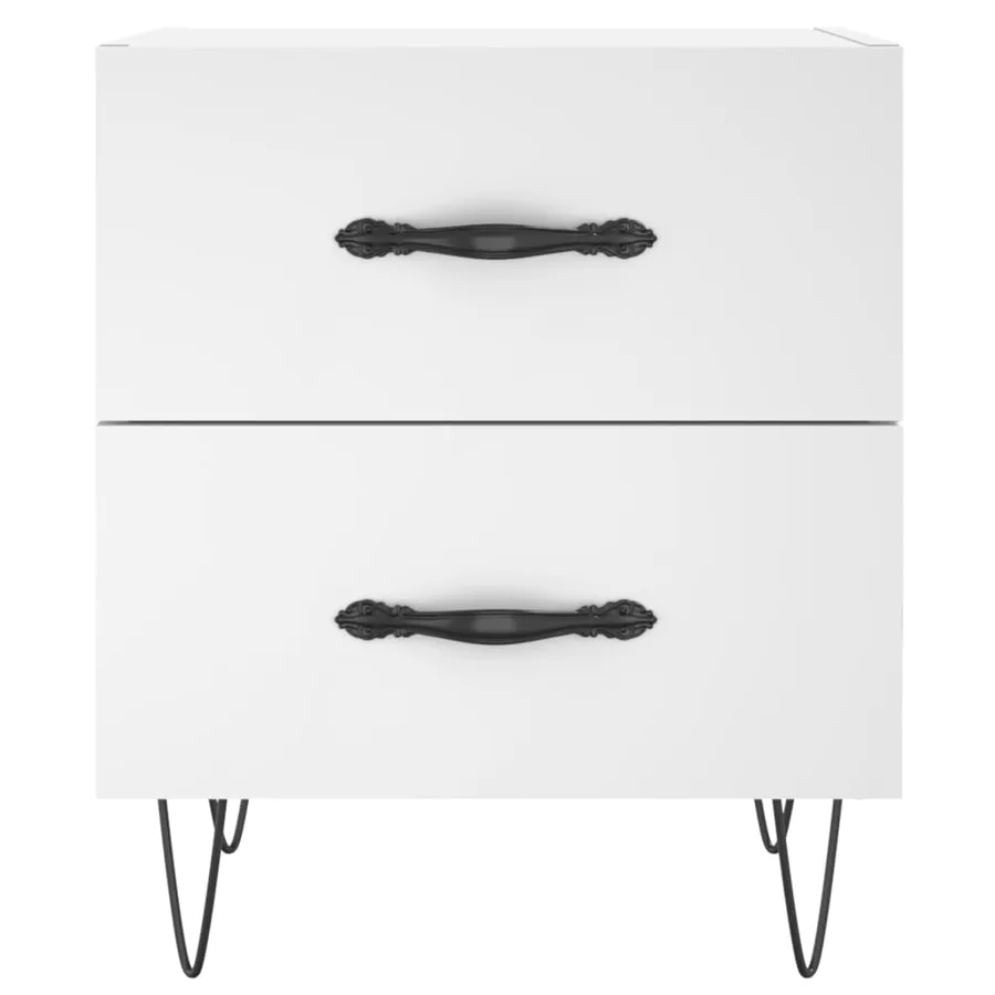 Tables de chevet 2 pcs blanc 40x35x47,5 cm bois d’ingénierie - 6