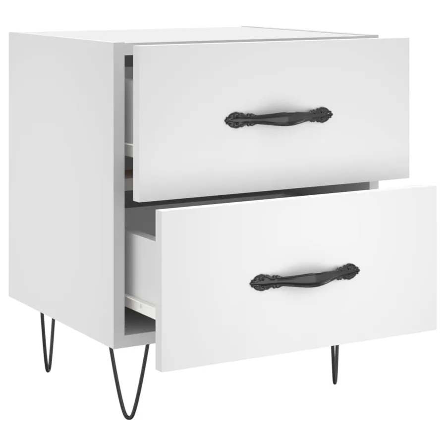 Tables de chevet 2 pcs blanc 40x35x47,5 cm bois d’ingénierie - 8