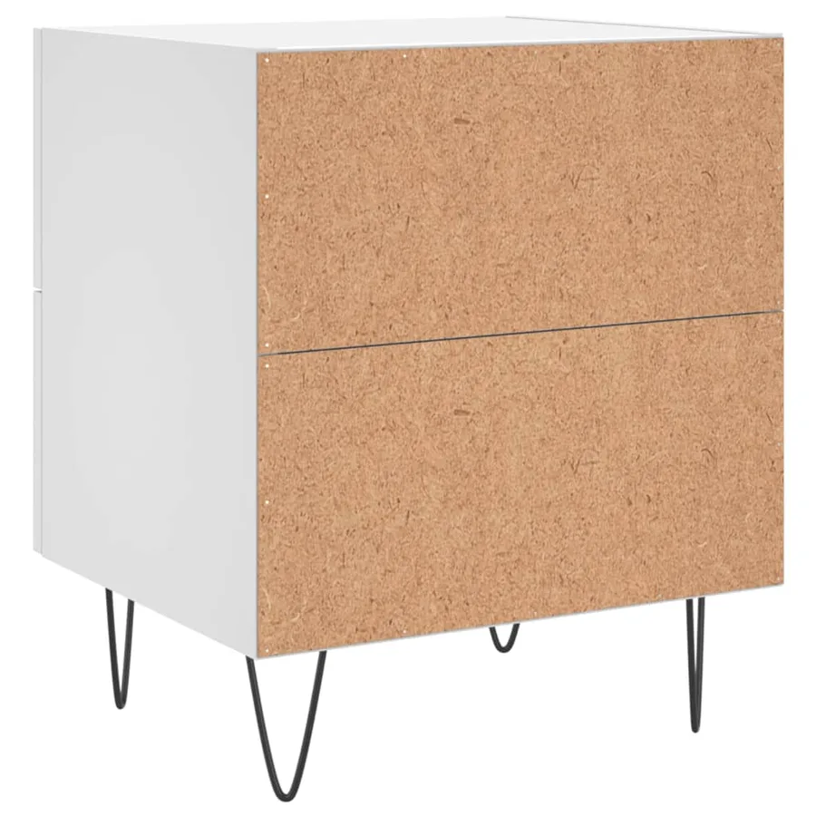 Tables de chevet 2 pcs blanc 40x35x47,5 cm bois d’ingénierie - 9