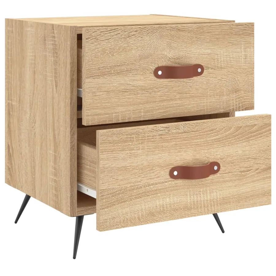 Tables de chevet 2 pcs chêne sonoma 40x35x47,5 cm - 8