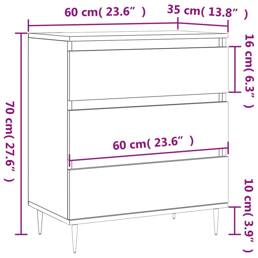 Buffet Gris béton 60x35x70 cm Bois d'ingénierie - 11