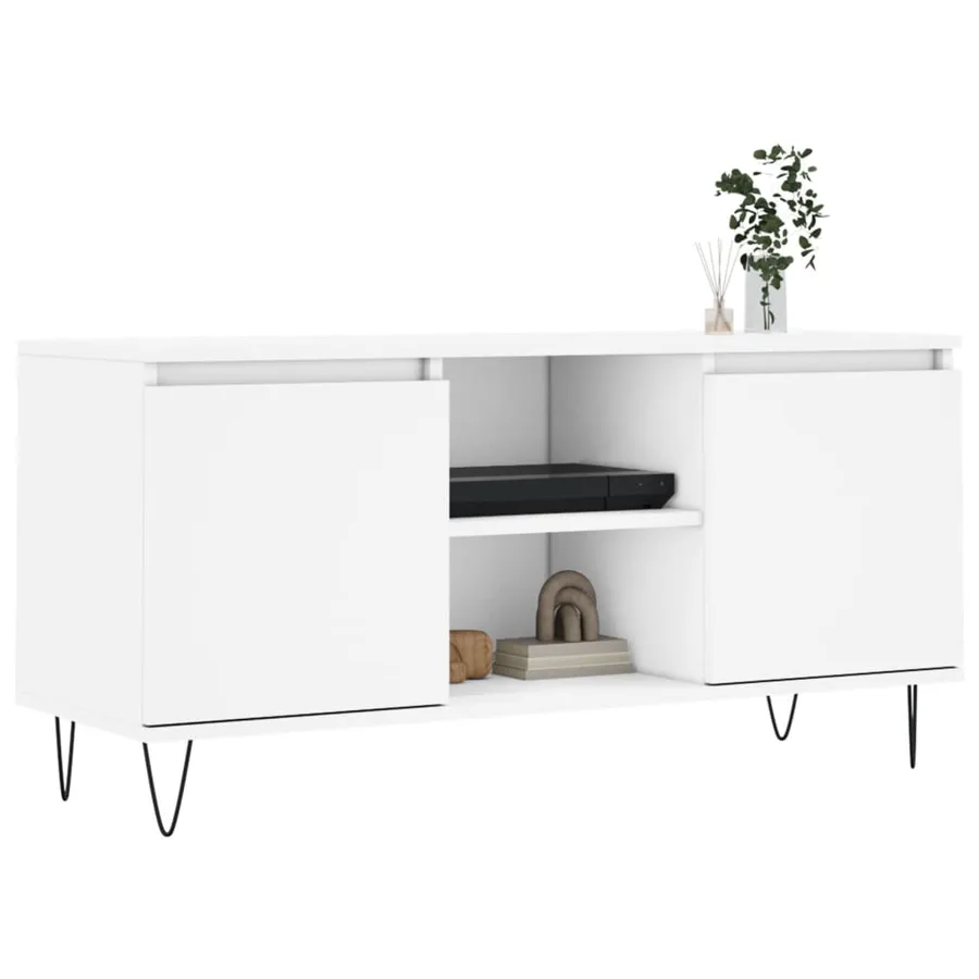 Meuble TV blanc 104x35x50 cm bois d'ingénierie - 3