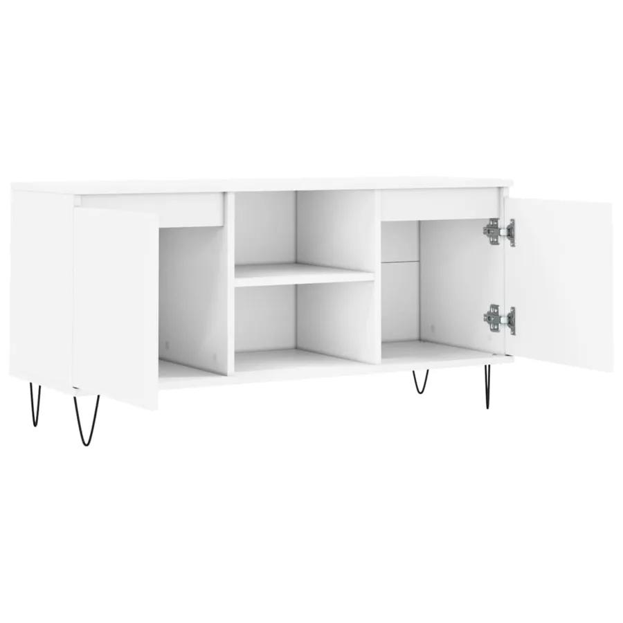 Meuble TV blanc 104x35x50 cm bois d'ingénierie - 6