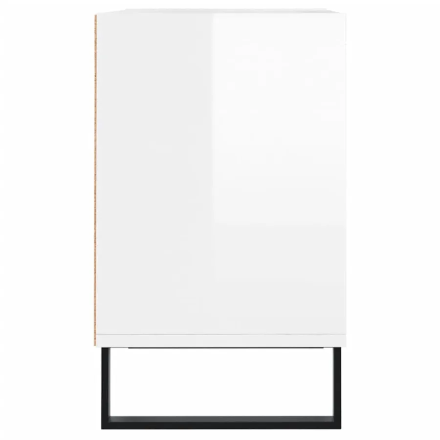 Meuble TV blanc brillant 103,5x30x50 cm bois d'ingénierie - 5