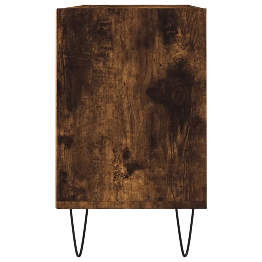 Meuble TV chêne fumé 103,5x30x50 cm bois d'ingénierie - 5