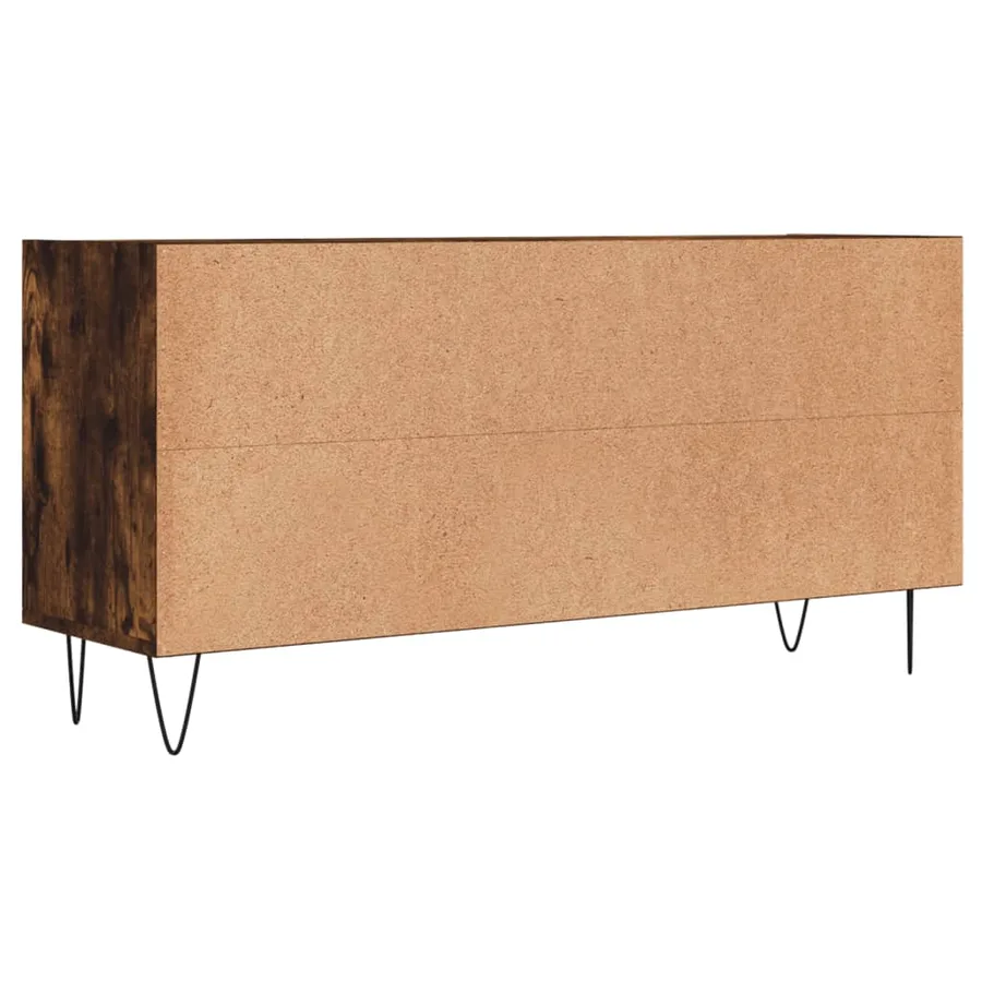 Meuble TV chêne fumé 103,5x30x50 cm bois d'ingénierie - 6
