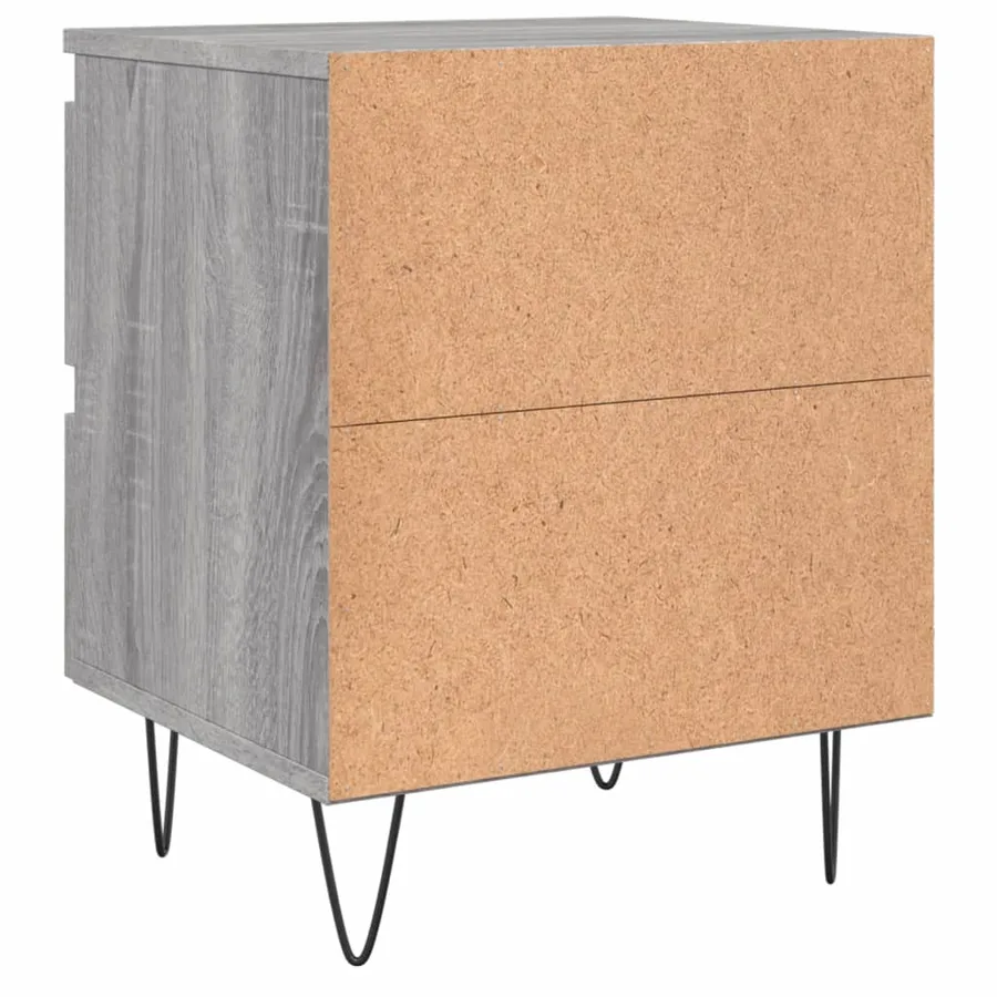 Tables de chevet 2 pcs sonoma gris 40x35x50 cm bois ingénierie - 8