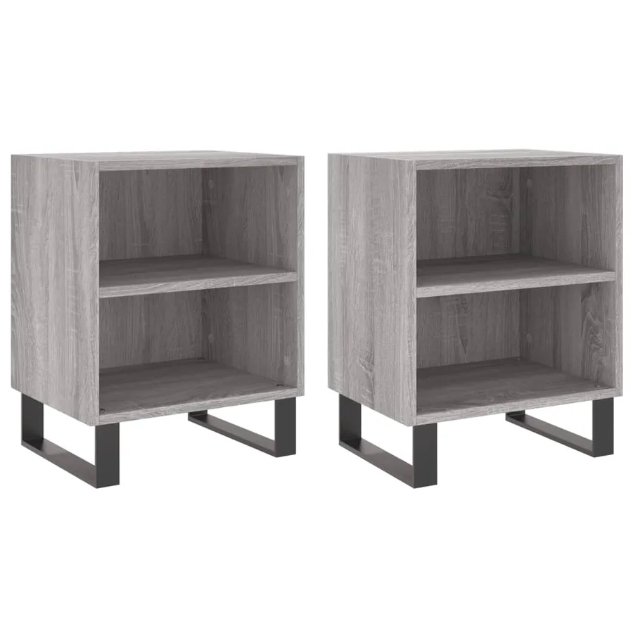 Tables de chevet 2 pcs sonoma gris 40x30x50cm bois d'ingénierie - 2