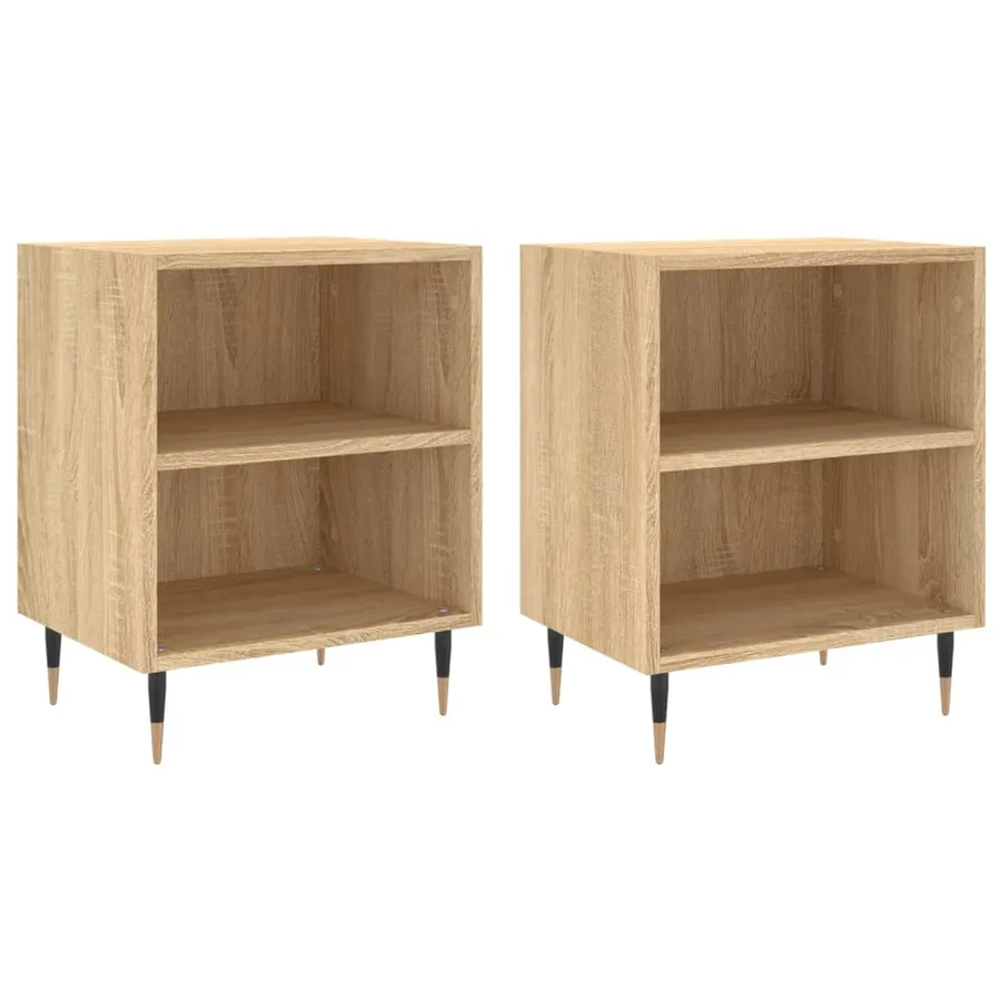 Tables de chevet 2pcs chêne sonoma 40x30x50cm bois d'ingénierie - 2