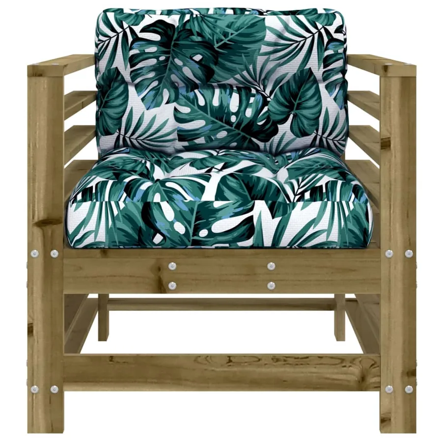 Chaises de jardin avec coussins lot de 2 bois de pin imprégné - 4