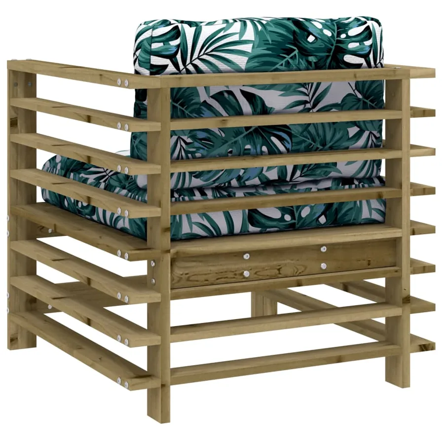 Chaises de jardin avec coussins lot de 2 bois de pin imprégné - 6