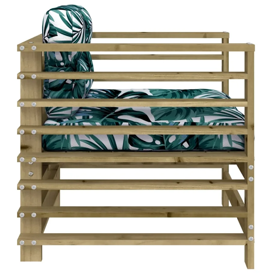 Chaises de jardin avec coussins lot de 2 bois de pin imprégné - 7