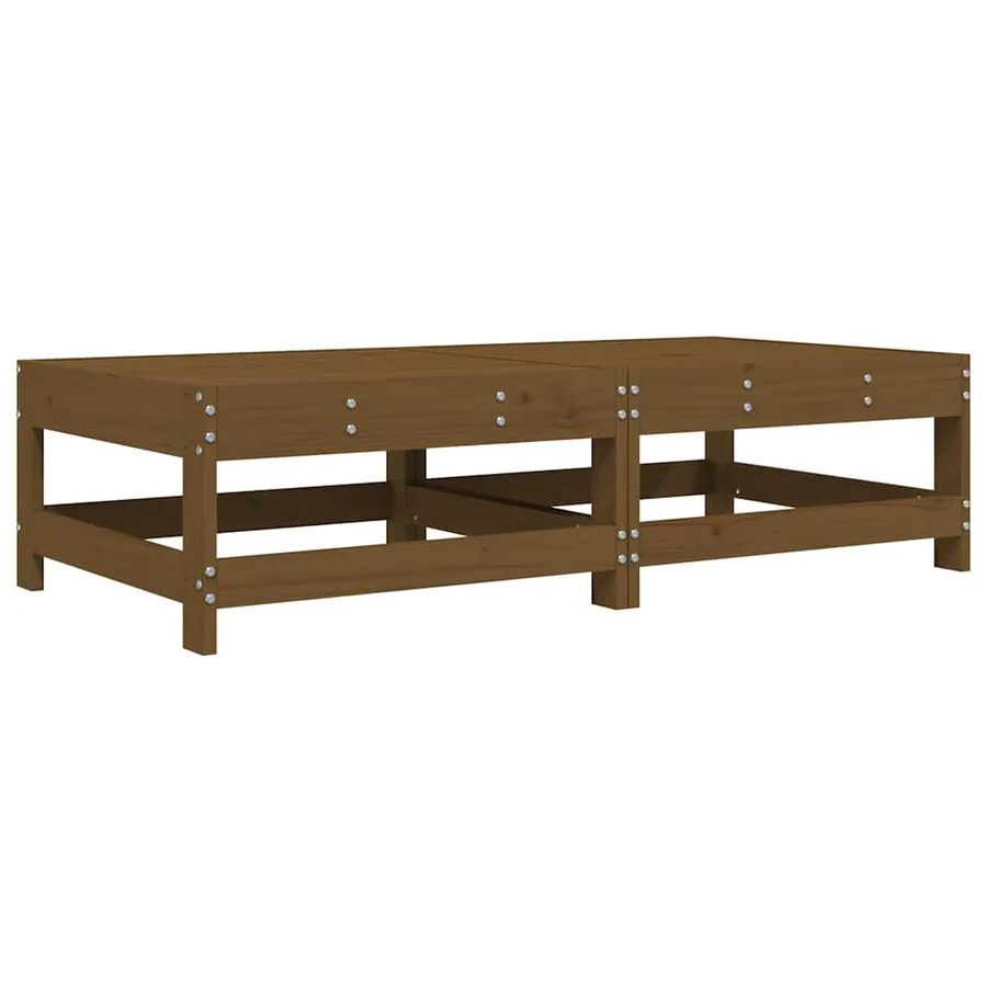 Repose-pieds de jardin avec coussins lot de 2 marron miel - 3