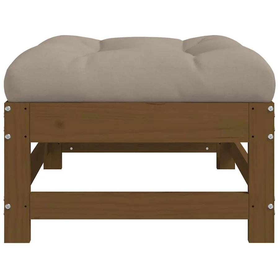 Repose-pieds de jardin avec coussins lot de 2 marron miel - 7