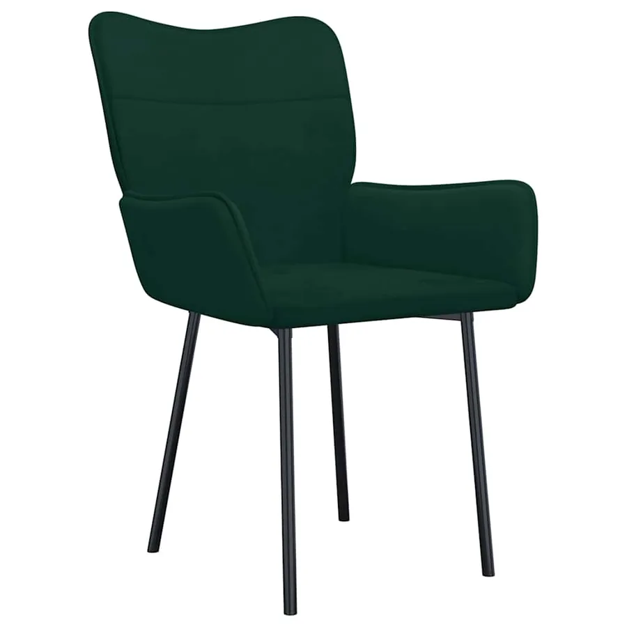 Chaises à manger lot de 2 Vert foncé Velours - 3
