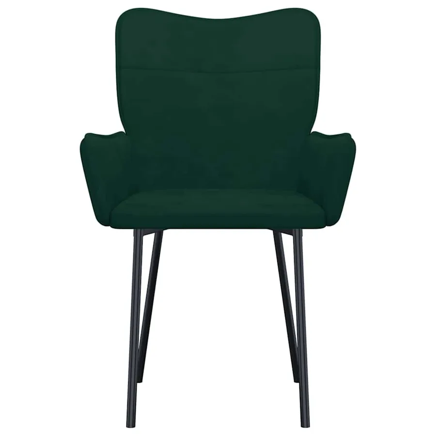Chaises à manger lot de 2 Vert foncé Velours - 4