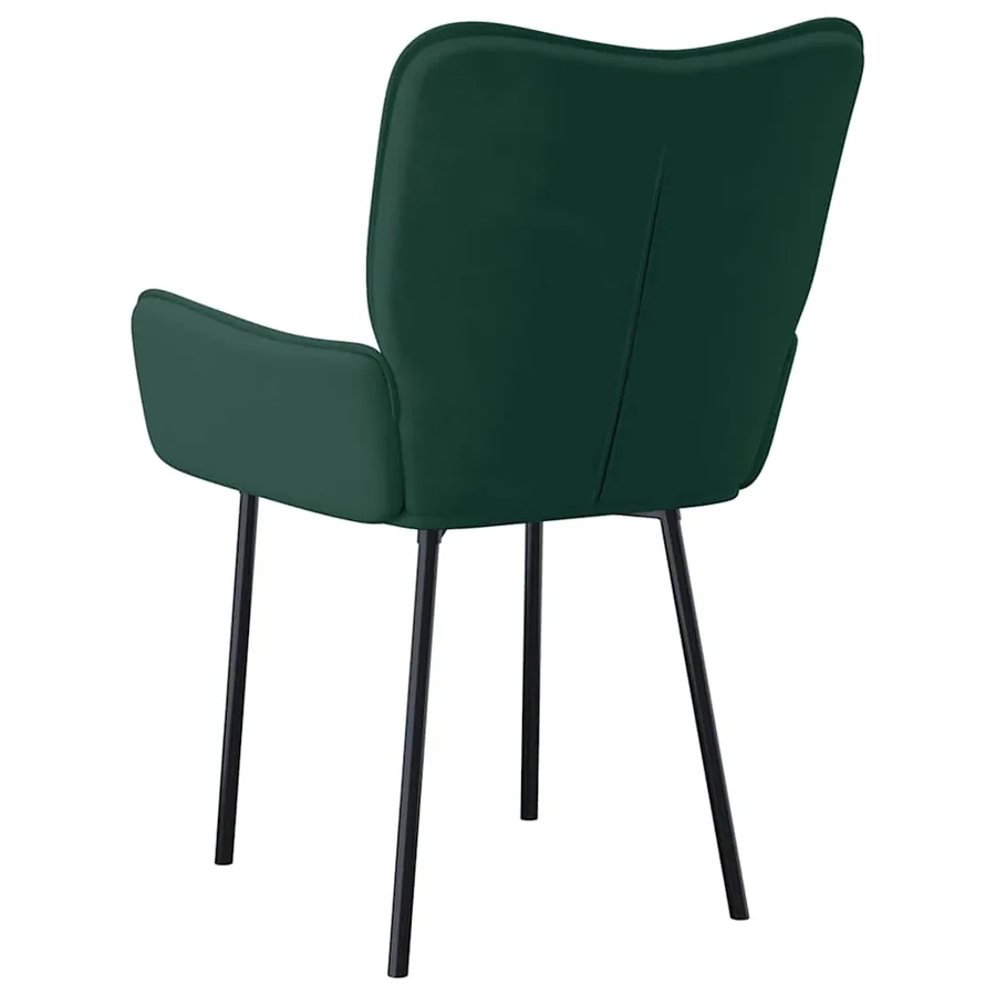 Chaises à manger lot de 2 Vert foncé Velours - 6