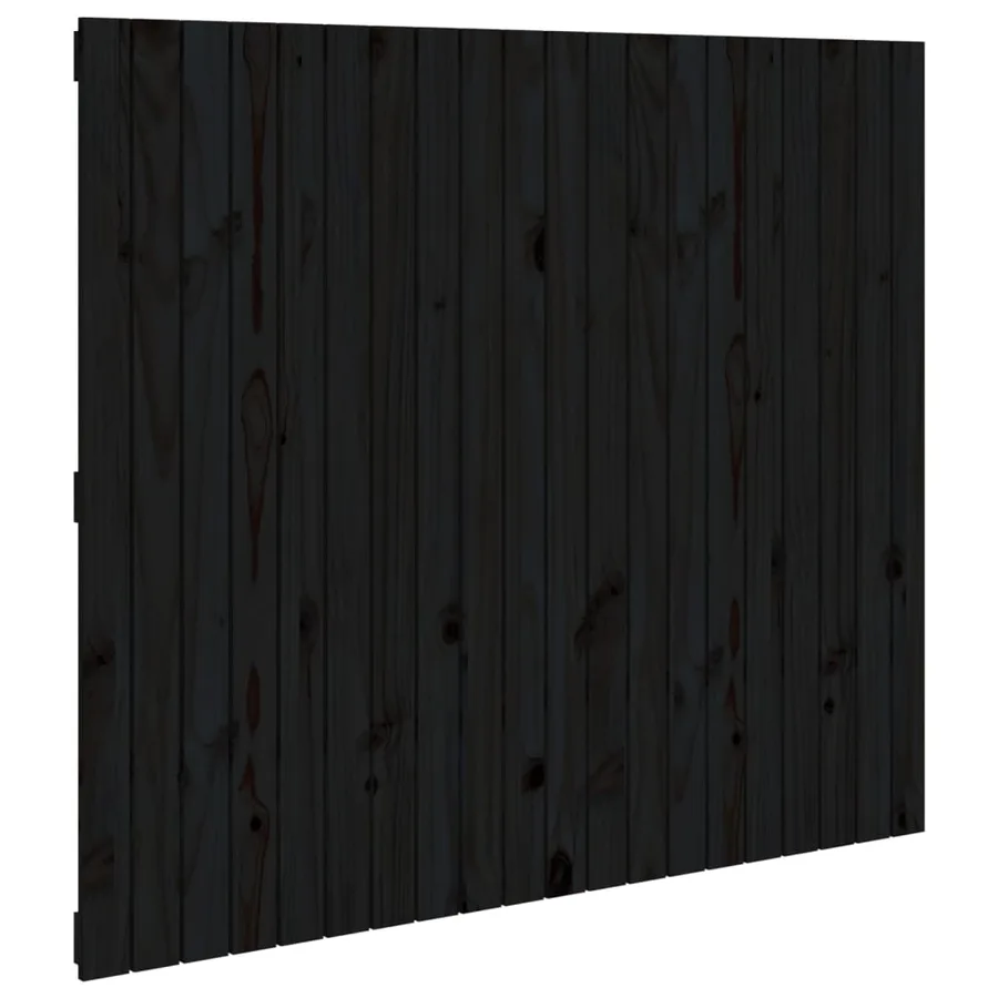 Tête de lit murale Noir 127,5x3x110 cm Bois massif de pin - 2