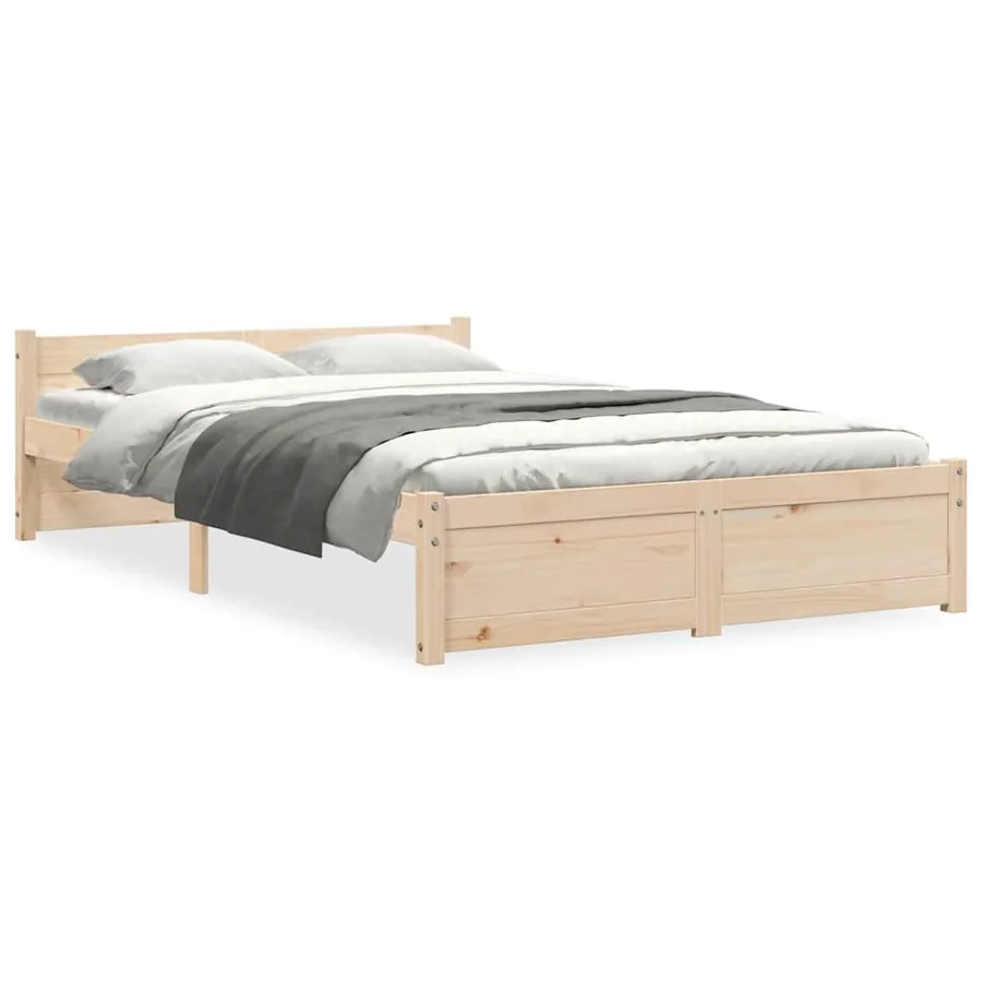 Cadre de lit sans matelas bois massif 120x190 cm - 2